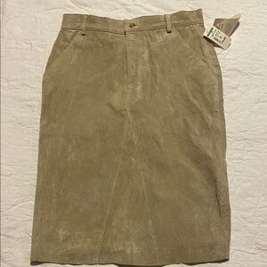 Fairweather's Tan Suede Skirt. NEW